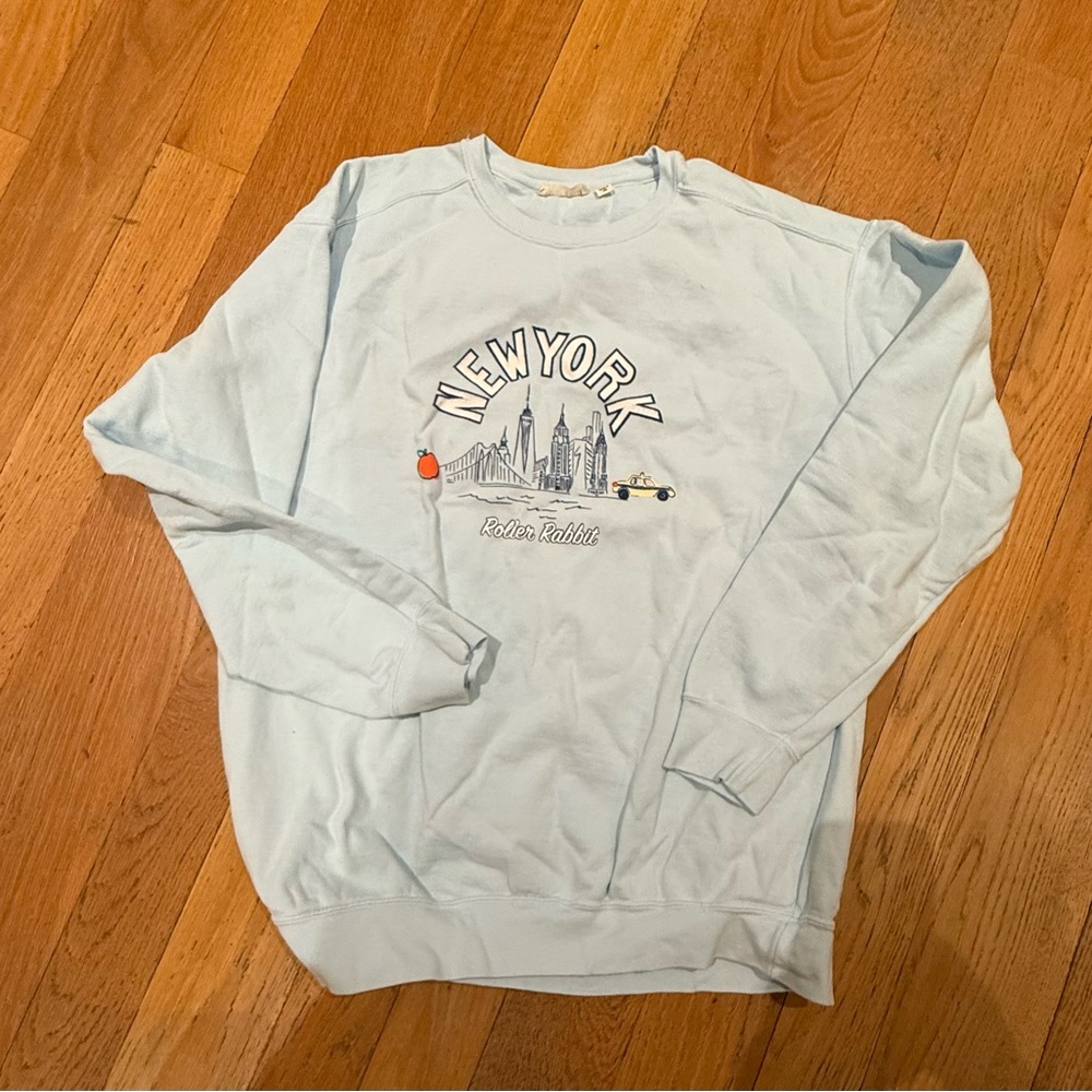 Roller Rabbit Light Blue New York Sweatshirt size L
